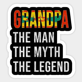 Grand Father Grenadan Grandpa The Man The Myth The Legend - Gift for Grenadan Dad With Roots From  Grenada Sticker